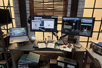 Stanowisko biurowe z krzesłem i monitorem